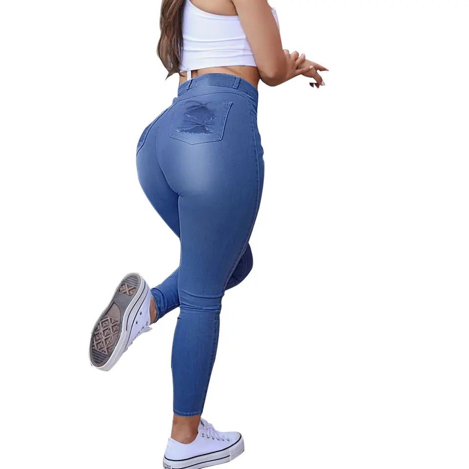 Women's High-Waist Denim Pants - Image 3