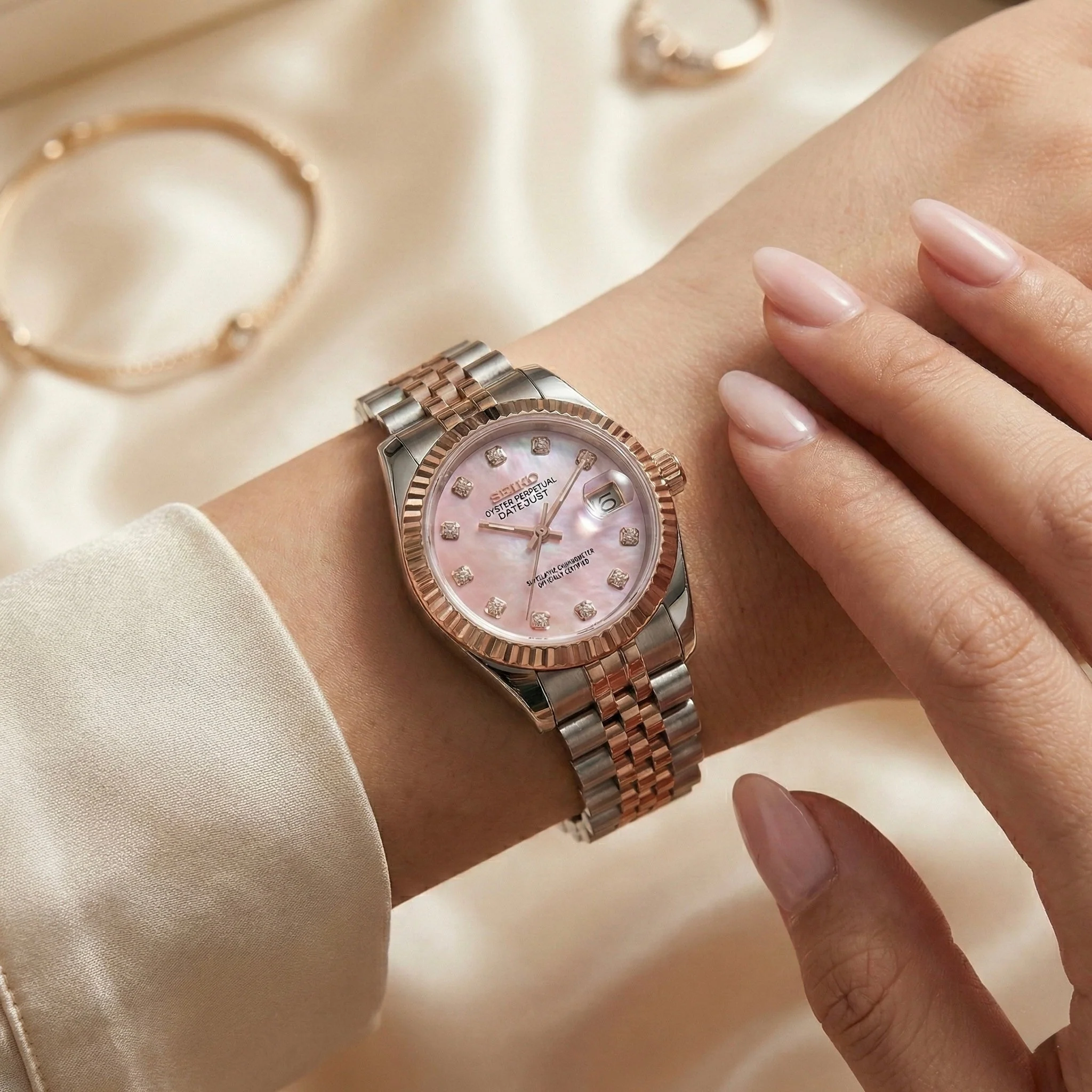 Seiko Mod Datejust | Baby Pink - Image 3