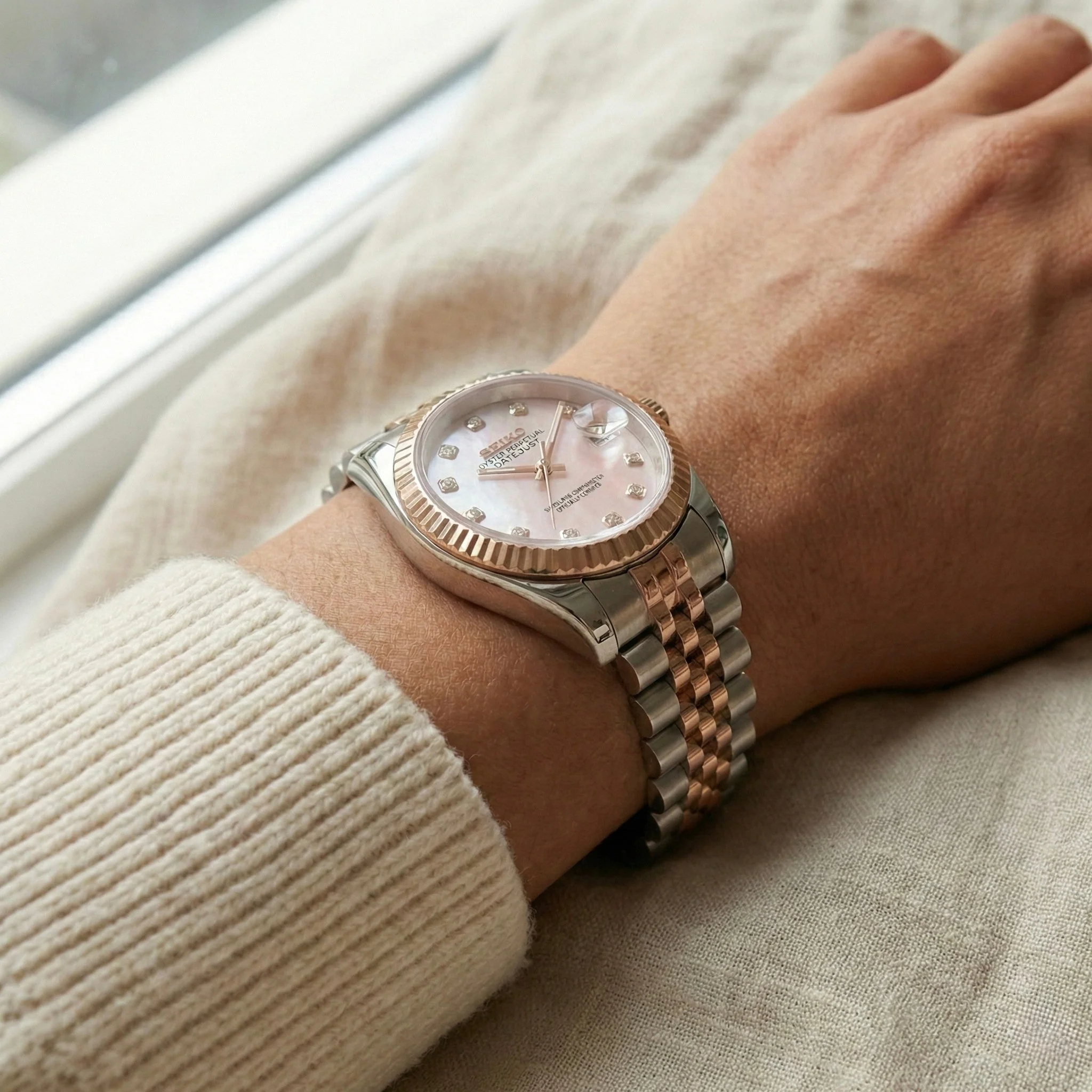 Seiko Mod Datejust | Baby Pink - Image 5