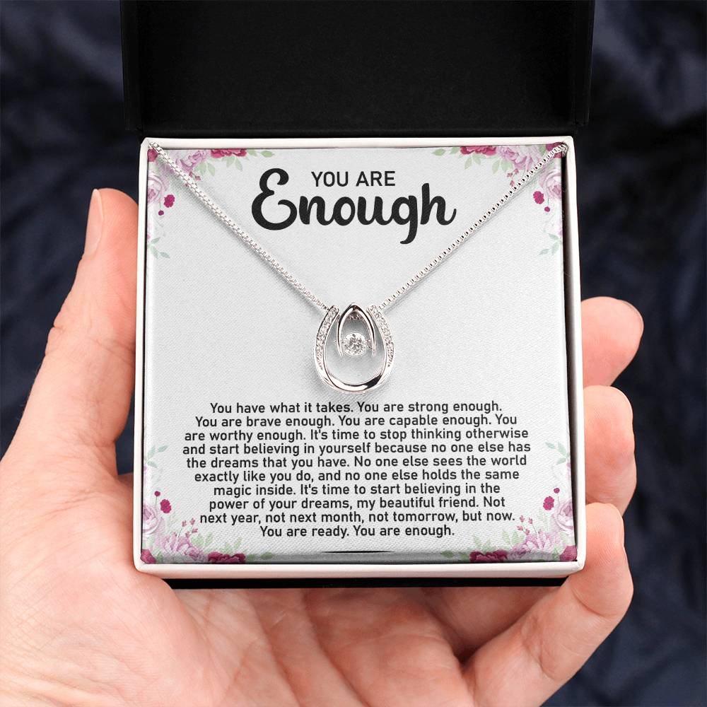 You Are Enough Message Card Necklace - Image 3