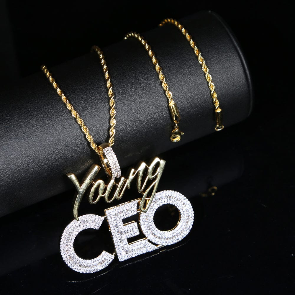 Young CEO Two Tone Iced Pendant Necklace - Image 10
