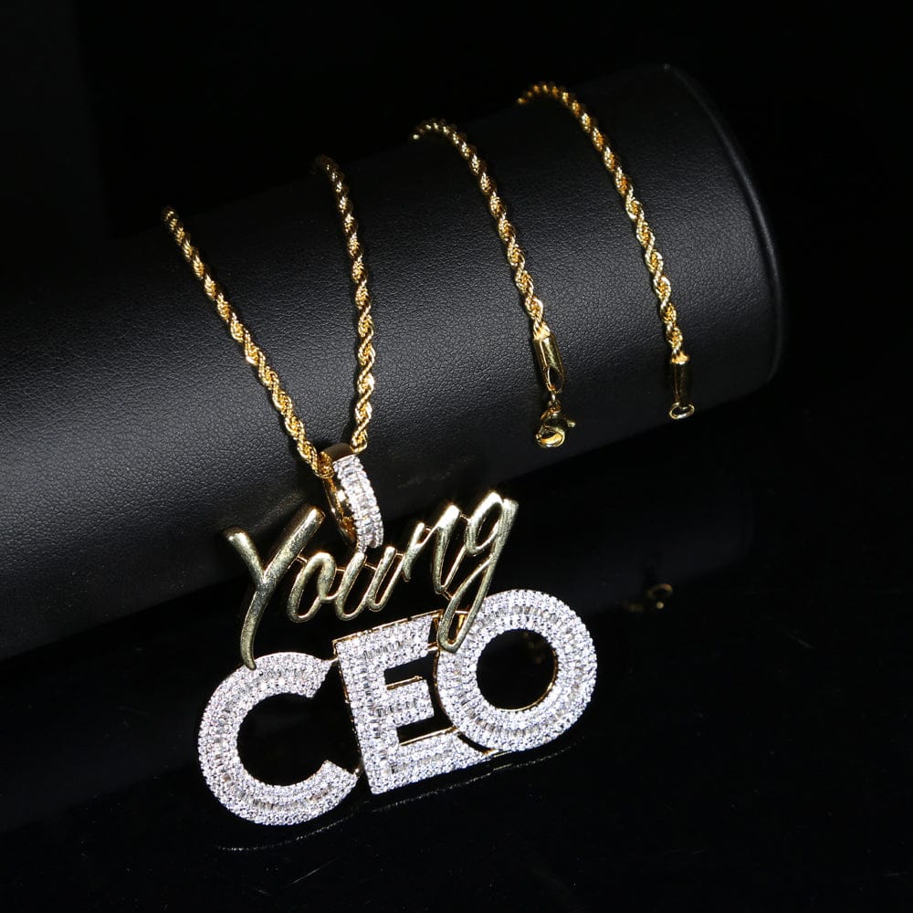 Young CEO Two Tone Iced Pendant Necklace - Image 11