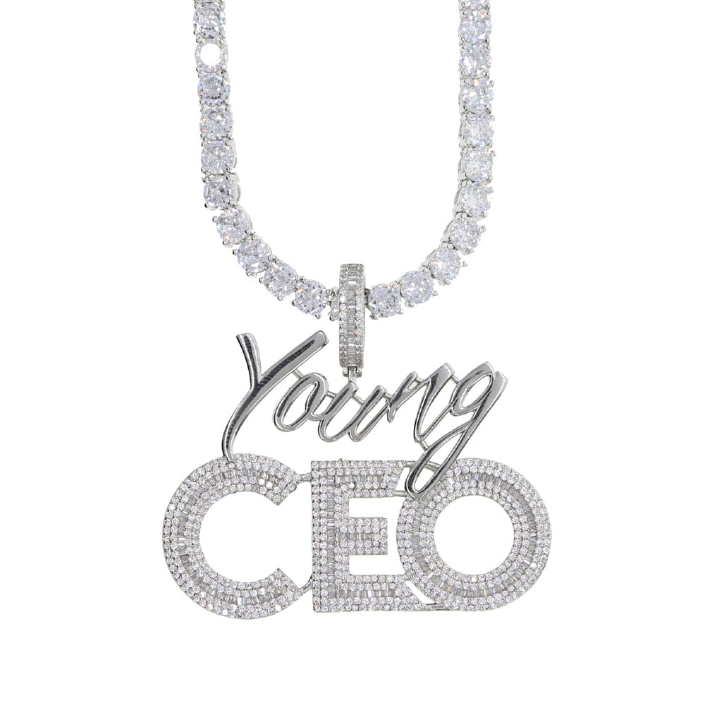 Young CEO Two Tone Iced Pendant Necklace - Image 17