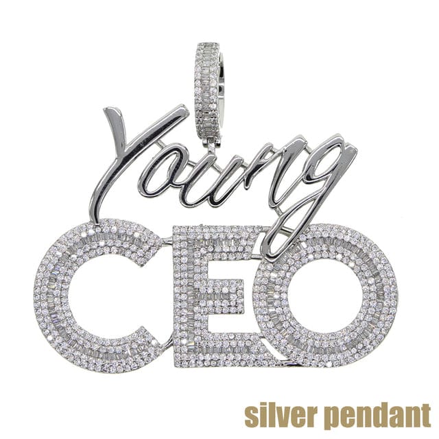 Young CEO Two Tone Iced Pendant Necklace - Image 19