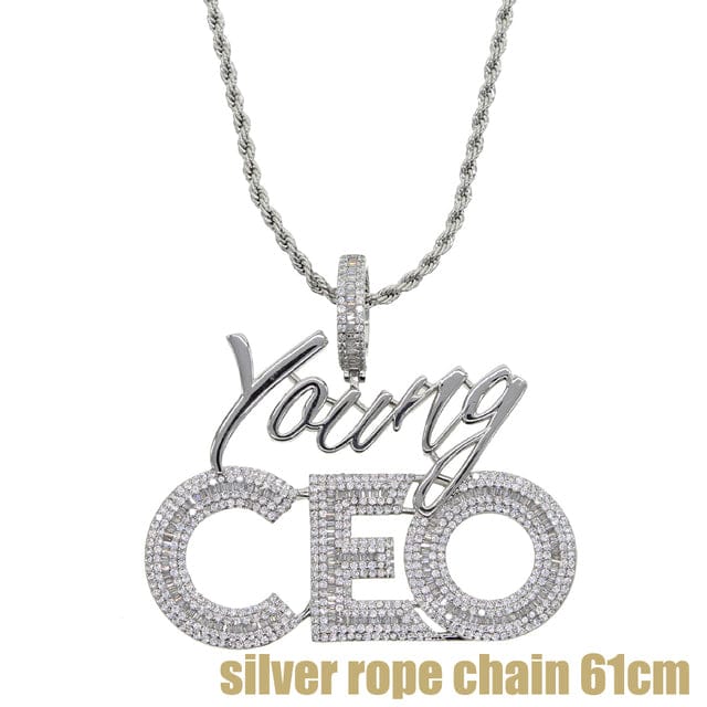 Young CEO Two Tone Iced Pendant Necklace - Image 20