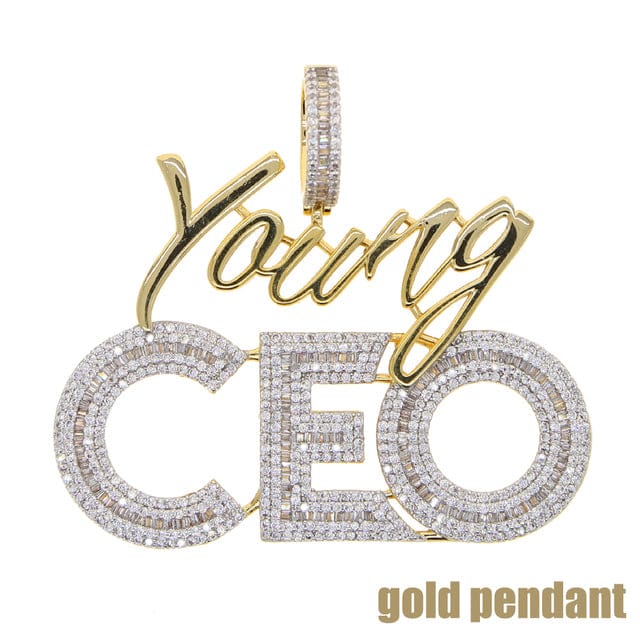 Young CEO Two Tone Iced Pendant Necklace - Image 22